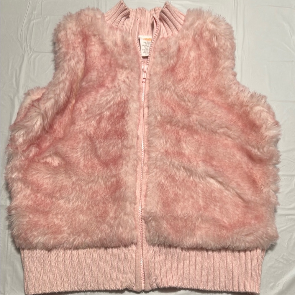 Gymboree Blush Faux Fur Vest size large 10/12